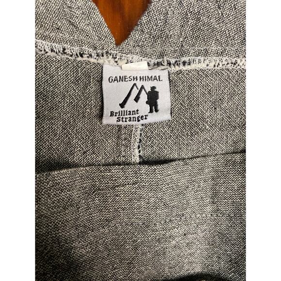 Gray Earthy Crunchy Cotton Ganesh Himal Bird Jumper Overalls - Picture 7 of 12